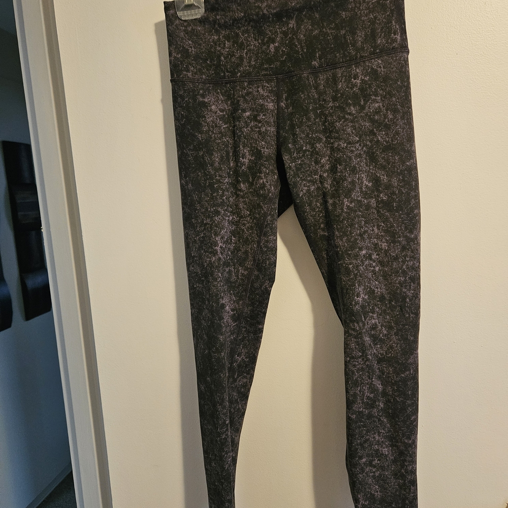 lululemon athletica Black with Purple Marble Print Leggings
